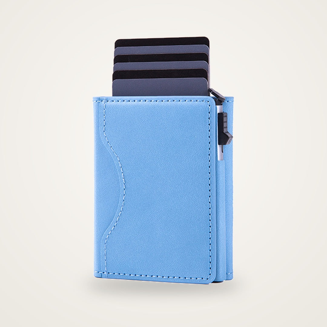 Flikk magnetic pop-up wallet in sky blue