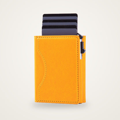 Flikk magnetic pop-up wallet in sunset yellow